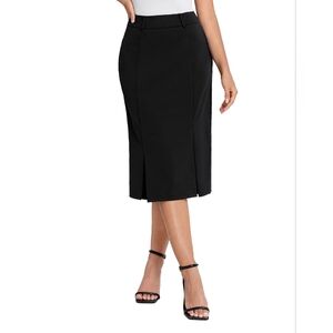 Bella Poque Elegant Black Pencil Skirt